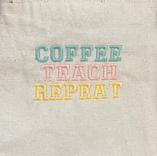 Coffee, Teach Repeat Mini Tote
