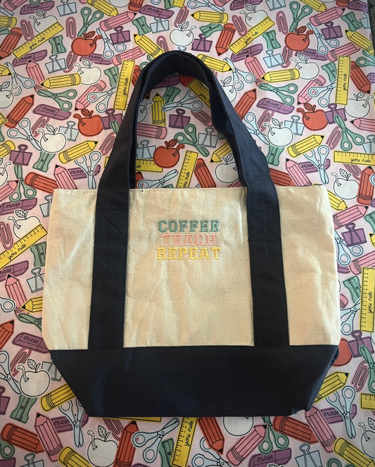 Coffee, Teach Repeat Mini Tote